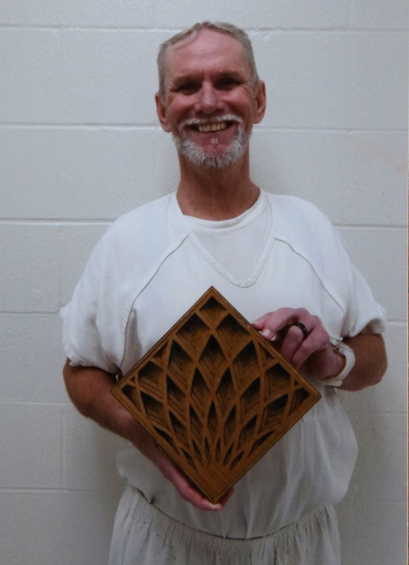 Dennis Perry, seen in a recent photo, is serving two life sentences for murder. His wife, Brenda, says he sends poems and crafts from prison. 
