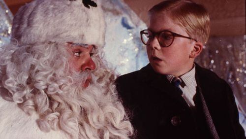 Ralphie (Peter Billingsley) visits a department store Santa (Jeff Gillen) as part of his campaign to find a BB gun under his tree in the classic holiday film “A Christmas Story.” The film will be screened Thursday as the last offering in the Krog Holiday Week movie series. CONTRIBUTED: MGM