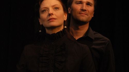 Christina Leidel and Eric Lang appear in the Aris Theatre production of “The Friel Deal.” CONTRIBUTED BY JUDY THOMAS