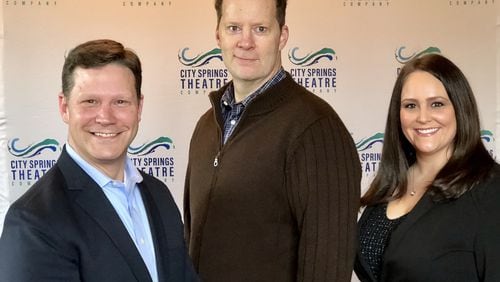 Brandt Blocker (left), Shuler Hensley and Natalie Barrow are the founding directors of the new City Springs Theatre Company. Photo: courtesy City Springs Theatre