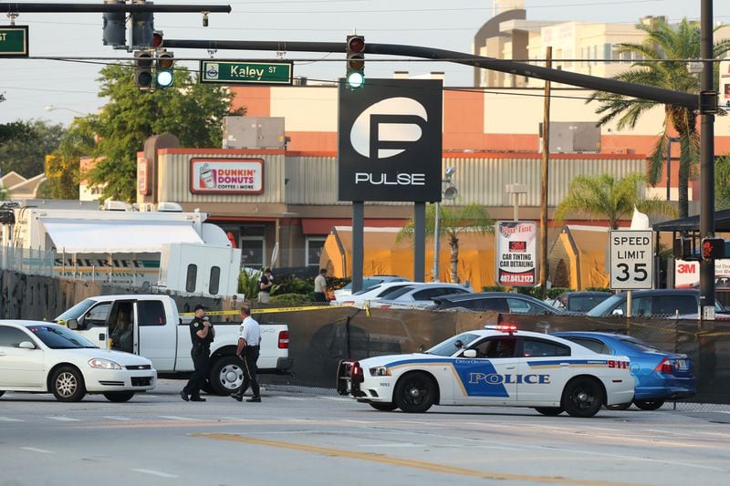 Authorities continued to process the scene at Pulse nightclub on Monday morning. AJC photo: Curtis Compton