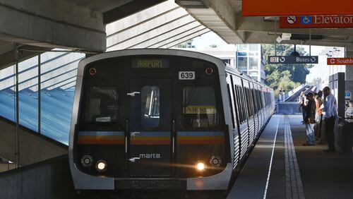 A MARTA train pulls into Doraville station. AJC File Photo