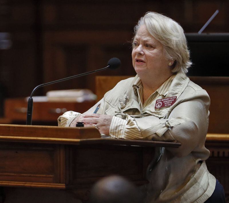 Rep. Mary Margaret Oliver, D-Decatur, is furious that the Georgia Building Authority refused to turn on electrical power for the Moms Demand Action gun control rally last week. BOB ANDRES / BANDRES@AJC.COM