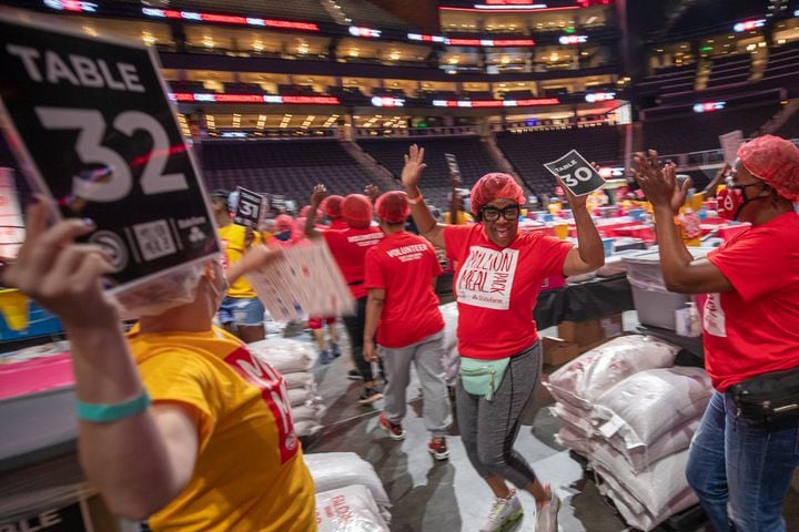  Atlanta Hawks and State Farm Arena  come together to pack 1 million meals