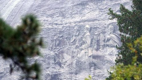 In response to the deadly violence sparked by white supremacist groups last weekend in Charlottesville, Va., a Democratic candidate in the Georgia governor’s race, state Rep. Stacey Abrams, called for the removal of the images of Confederate President Jefferson Davis and Rebel Gens. Robert E. Lee and Stonewall Jackson in a carving on Stone Mountain. Many then joined in a debate about whether symbols of the Confederacy should be displayed on public property. KENT D. JOHNSON/KDJOHNSON@AJC.COM