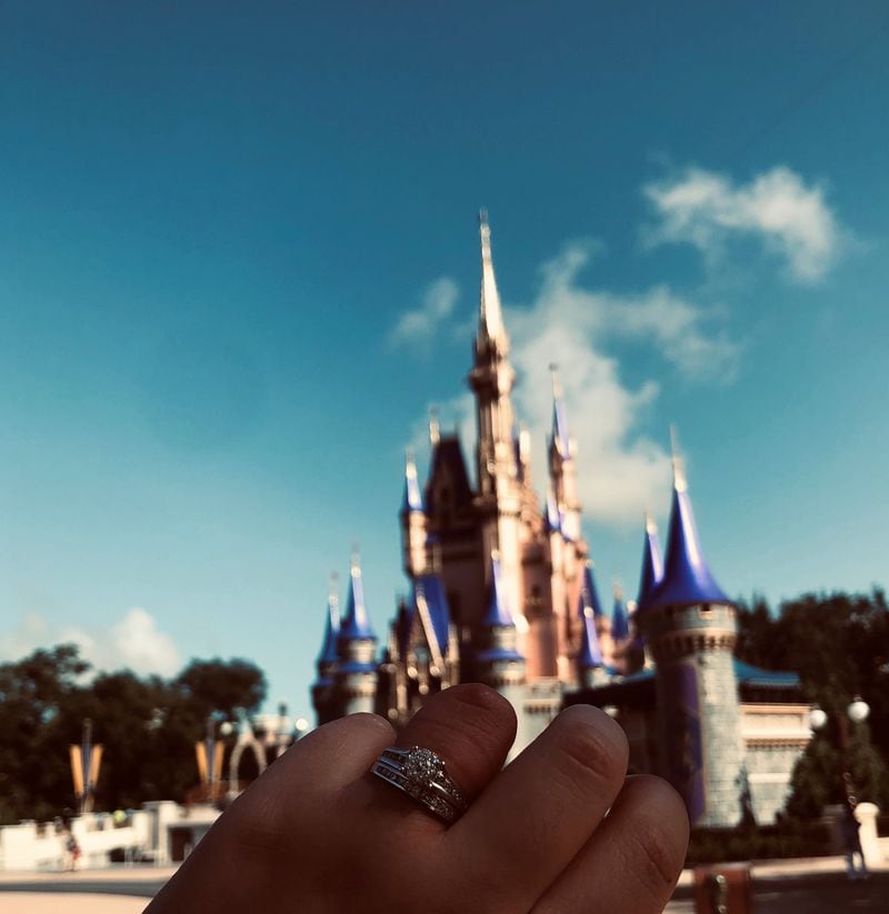 Michelle Jimenez expressed some concern for traveling during the pandemic early on but ultimately the experience was beyond magical as her boyfriend of seven years surprised her with a proposal. Courtesy of Michelle Jimenez