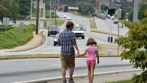 A plan to beautify and improve the safety and walkability of the streets around Northlake Mall in Tucker was put on hold last year due to the federal transportation funding crisis. BRANT SANDERLIN /BSANDERLIN@AJC.COM.