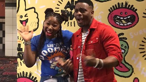 Atlanta resident and season 5 "All That" cast member Giovonnie Samuels (left) showed up to support her former "All That" colleague Kel Mitchell at a screening of the new show at Atlantic Station on June 14, 2019.