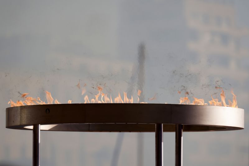 The Olympic cauldron is pictured in Marseille, southern France, Wednesday May 8, 2024. After leaving Marseille, a vast relay route is undertaken before the torch odyssey ends on July 27 in Paris. The Paris 2024 Olympic Games will run from July 26 to Aug.11, 2024. ( (Ludovic Marin, Pool via AP)