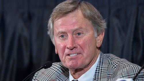 Steve Spurrier on December 5, 2017, as the 2017 College Football Hall of Fame Class was announced at the New York Hilton Midtown in New York. (Howard Simmons/New York Daily News/TNS)