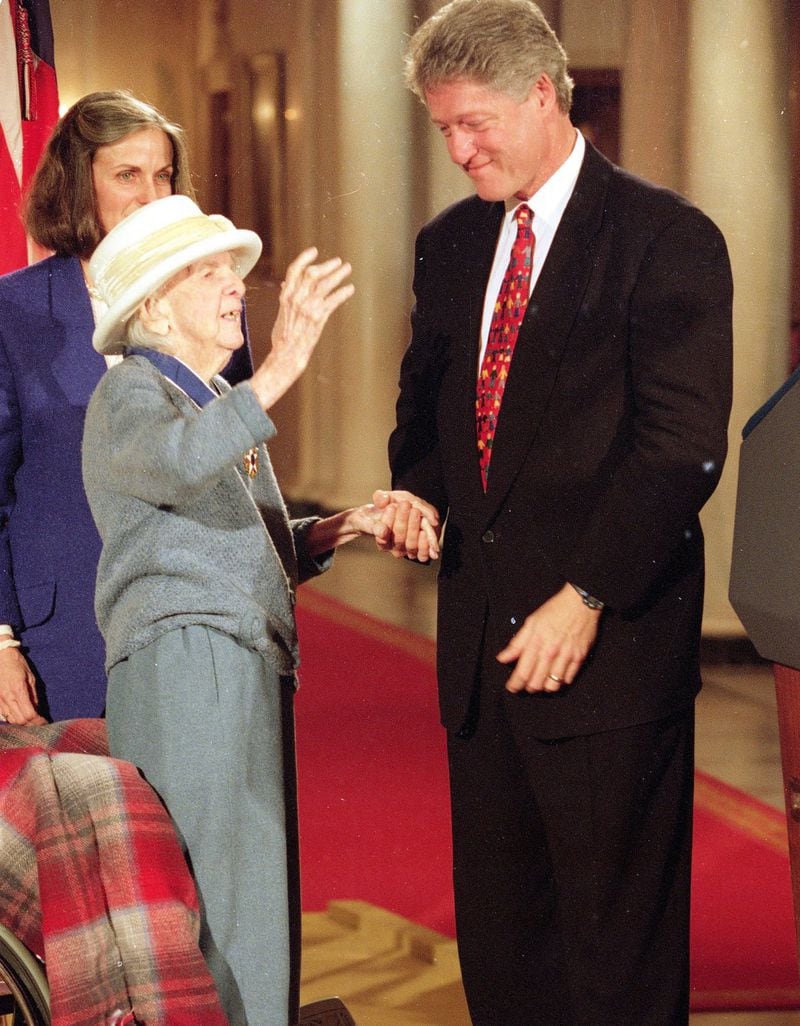Known as the “grand dame of the Everglades,” Marjory Stoneman Douglas was awarded the Presidential Medal of Freedom by President Bill Clinton. Contributed by Knowledge First