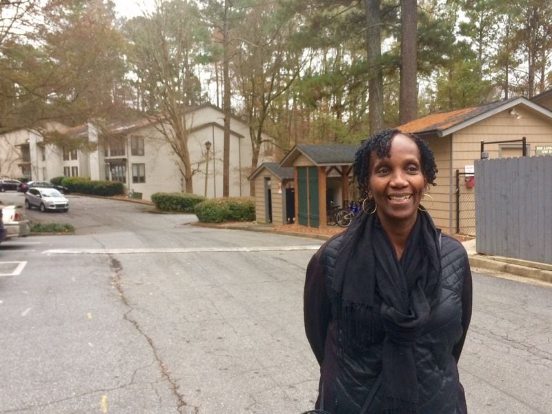 Lucy Hall, founder of the Mary Hall Freedom House, on the grounds of the Sandy Springs complex where her organization bought 33 condos to house women who are recovering from substance abuse, mental illness and homelessness. 