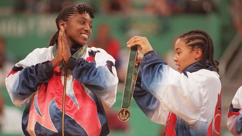 Former UGA star basketball player Teresa Edwards (L) has played in five Olympic Games and has four gold medals and a bronze. A native of Cairo, Ga., she's now in the Women's Basketball and FIBA halls of fame.