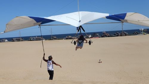 The sweeping sand dunes of Jockey’s Ridge State Park in Nags Head are the tallest in the eastern U.S. and offer an ideal spot for hang gliding. CONTRIBUTED BY: Visitnc.com