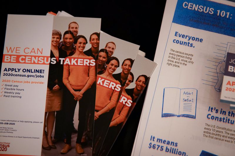Census 2020 literature is seen at a pep rally-style event and meeting about the 2020 Census in Clarkston. (Elijah Nouvelage for The Atlanta Journal-Constitution)