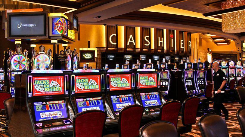 Slot machines on the casino floor inside the Horseshoe Casino in downtown Cincinnati Tuesday, Feb. 26, 2013. File photo.