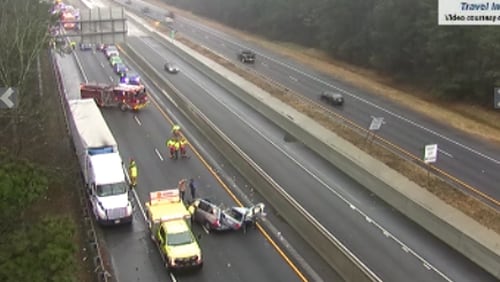The incident blocked both lanes of I-575 in Cobb County for an hour.