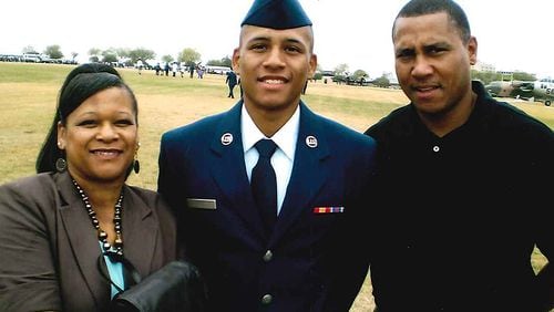 Anthony Hill and his parents - Anthony Hill Sr. and Carolyn Baylor-Giummo