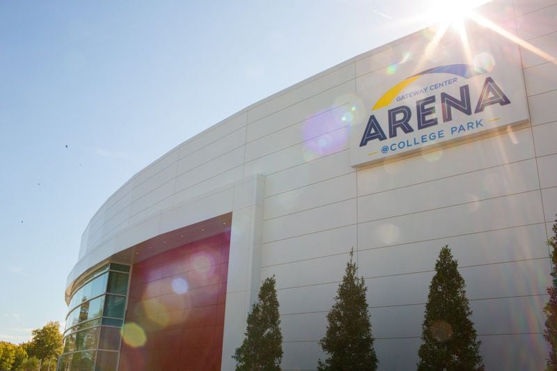 The Gateway Center Arena at College Park while getting finishing touches in October 2019 before opening the following month. (Photo/Rebecca Wright for The Atlanta Journal-Constitution)