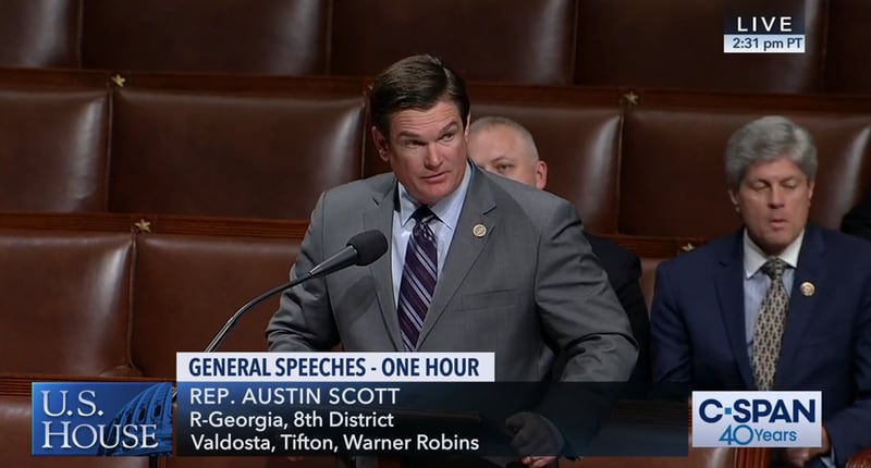 U.S. Rep. Austin Scott, R-Tifton, opposes the use of earmarks to fund local projects with federal money. He says they could be used as a tool for politicizing public funding. /C-SPAN