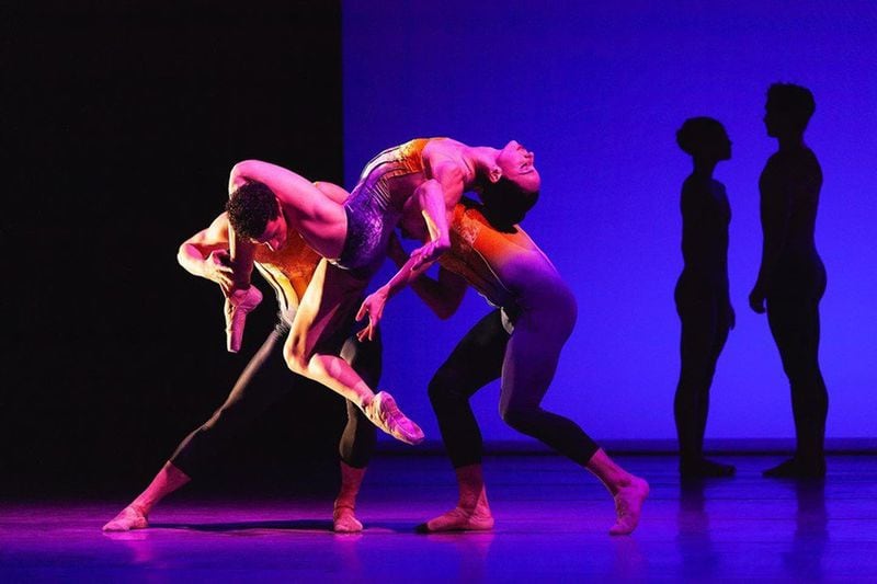 Keaton Leier, Ashley Wegmann and Jacob Bush of the Atlanta Ballet perform in “Catch” by Liam Scarlett. Contributed by Kim Kenney