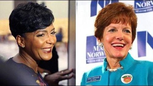 Atlanta mayoral candidates Keisha Lance Bottoms (left) and Mary Norwood.