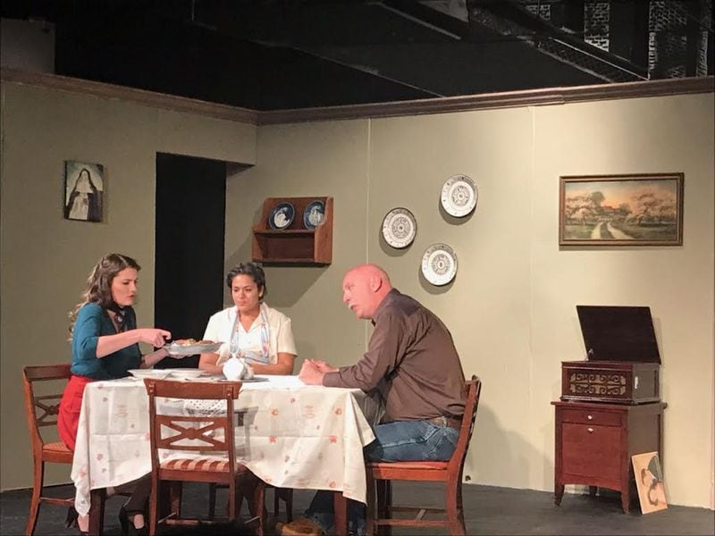 Gabrielle Stephenson, Alli Noto and Kyle Krew in “A View From the Bridge” at Marietta’s New Theatre in the Square. CONTRIBUTED BY MARIETTA’S NEW THEATRE IN THE SQUARE