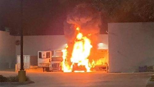 A Brooksville, Florida, Walmart had to be evacuated on Black Friday after a tractor-trailer exploded into flames in the parking lot.