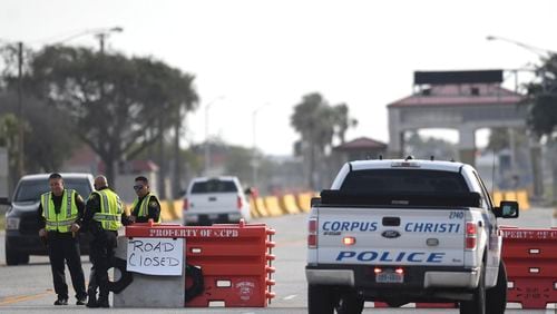 The entrances to Naval Air Station Corpus Christi are closed following an active shooter threatThursday.