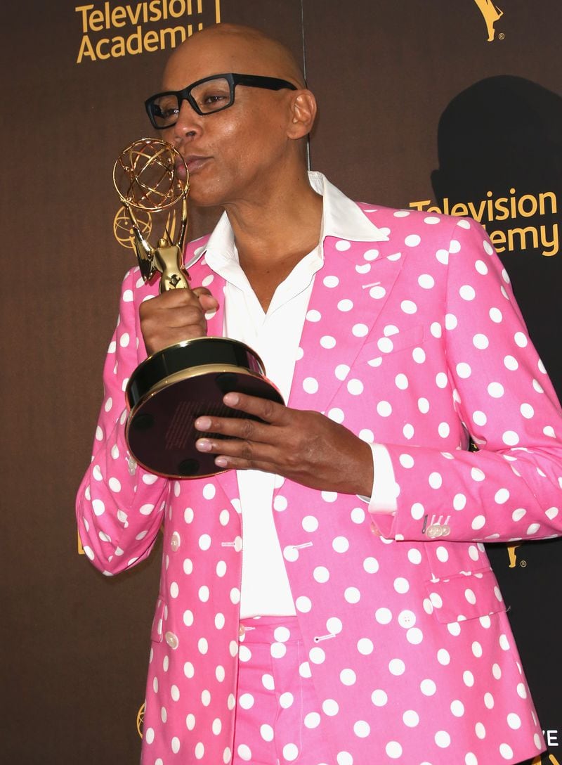 LOS ANGELES, CA - SEPTEMBER 11: TV personality RuPaul Charles, winner of Outstanding Host For A Reality Or Reality-Competition Program, poses in the press room during the 2016 Creative Arts Emmy Awards at Microsoft Theater on September 11, 2016 in Los Angeles, California. (Photo by Frederick M. Brown/Getty Images)