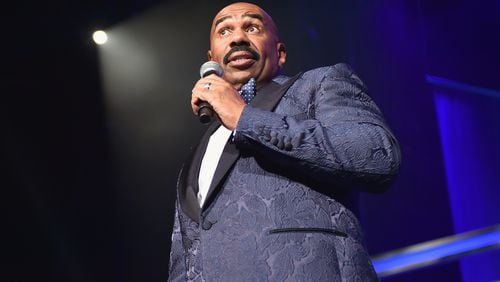 ATLANTA, GA - AUGUST 08: Steve Harvey speaks at the 2015 Ford Neighborhood Awards Hosted By Steve Harvey at Phillips Arena on August 8, 2015 in Atlanta, Georgia. (Photo by Moses Robinson/Getty Images for Neighborhood Awards)