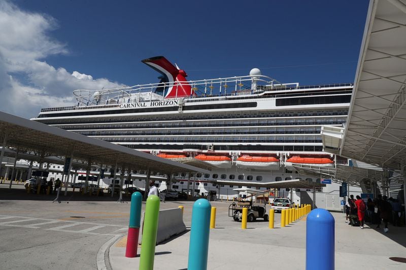 A 2018 file image of the Carnival Cruise Line's Carnival Horizon. The Horizon is one of three ships Carnival has chosen to lead its phased-in resumption of operations in July. (Carline Jean/South Florida Sun Sentinel/TNS)