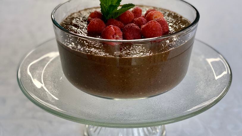 This rich chocolate pudding gets its creamy goodness from chia seeds, not dairy. Kellie Hynes for The AJC