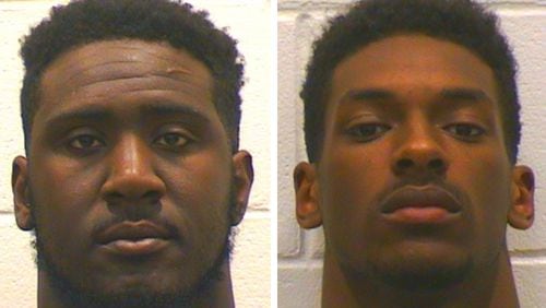 Georgia football playes Julian Rochester (left) and Chad Clay were jailed early Tuesday.