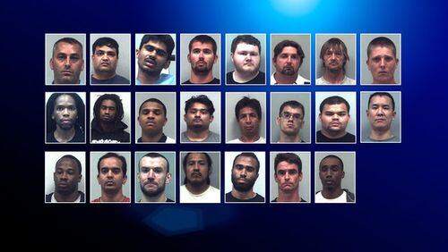 Suspects arrested in the GBI’s Operation Spring Cleaning underage sex sting in Gwinnett County last month.