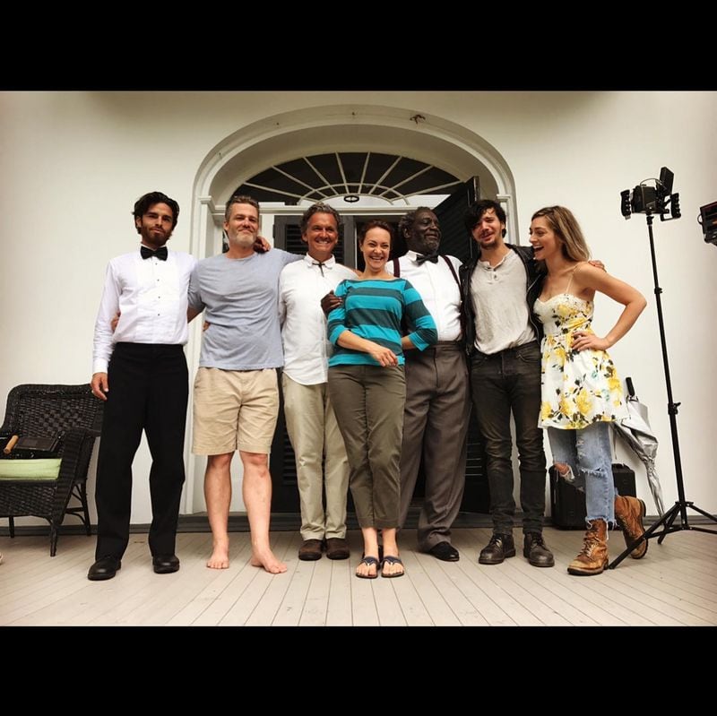 Cast and crew of "Things Don't Stay Fixed" including Atlanta actresses Tara Ochs (center) and Melissa Saint-Amand (far right) with director Bo Bartlett (third from left).
Courtesy of Running Stag Productions