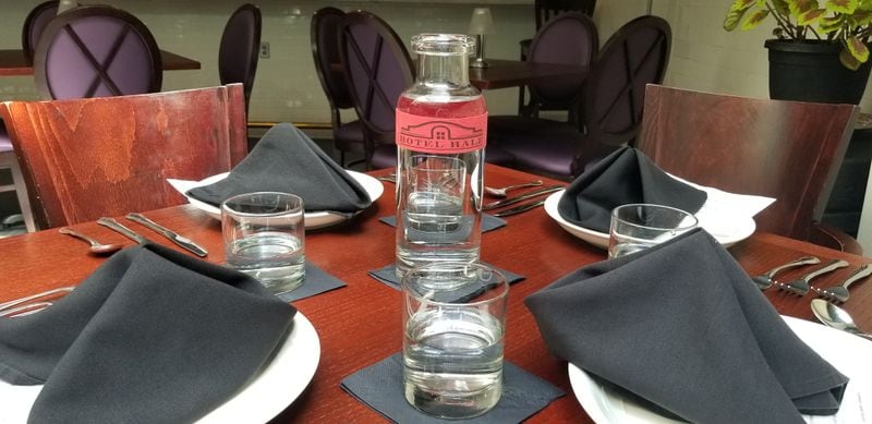 A decanter of fresh spring water is provided to diners at Eden, a restaurant in Hotel Hale in Hot Springs National Park. 
Courtesy of Wesley K.H. Teo