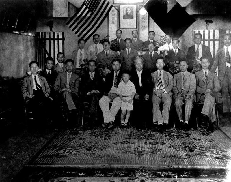 The founders of the Chinese Consolidated Benevolent Association of Augusta pose in 1927. Raymond Rufo, who currently works as a historian for the organization, says that Asians were a curiosity in the South at that time. “Nobody had seen Asians before in this part of the country.” (Courtesy of the Chinese Consolidated Benevolent Association of Augusta)