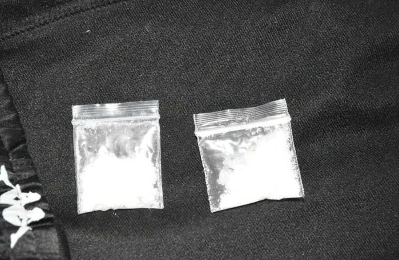 Recently released photos revealed bags of what is believed to be crystal meth. 