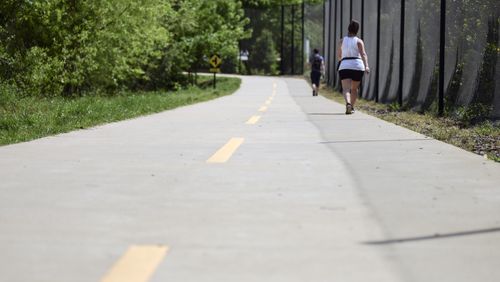 Views of the existing Northside Trail of The Beltline surrounding Bobby Jones Golf Course in Buckhead on Friday, April 29, 2022. (Natrice Miller / natrice.miller@ajc.com)