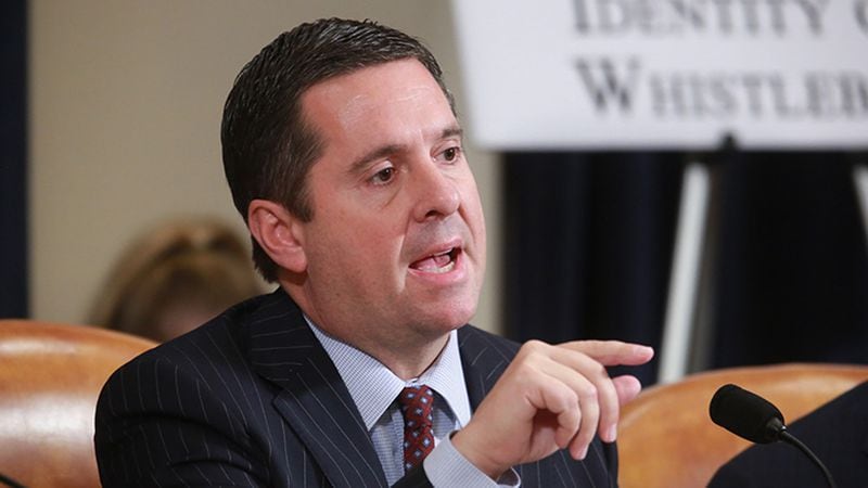 Congressman Devin Nunes questions Ambassador Gordon Sondland, U.S. Ambassador to the European Union during the open hearing of the House Intelligence Committee in the impeachment inquiry of President Donald Trump.