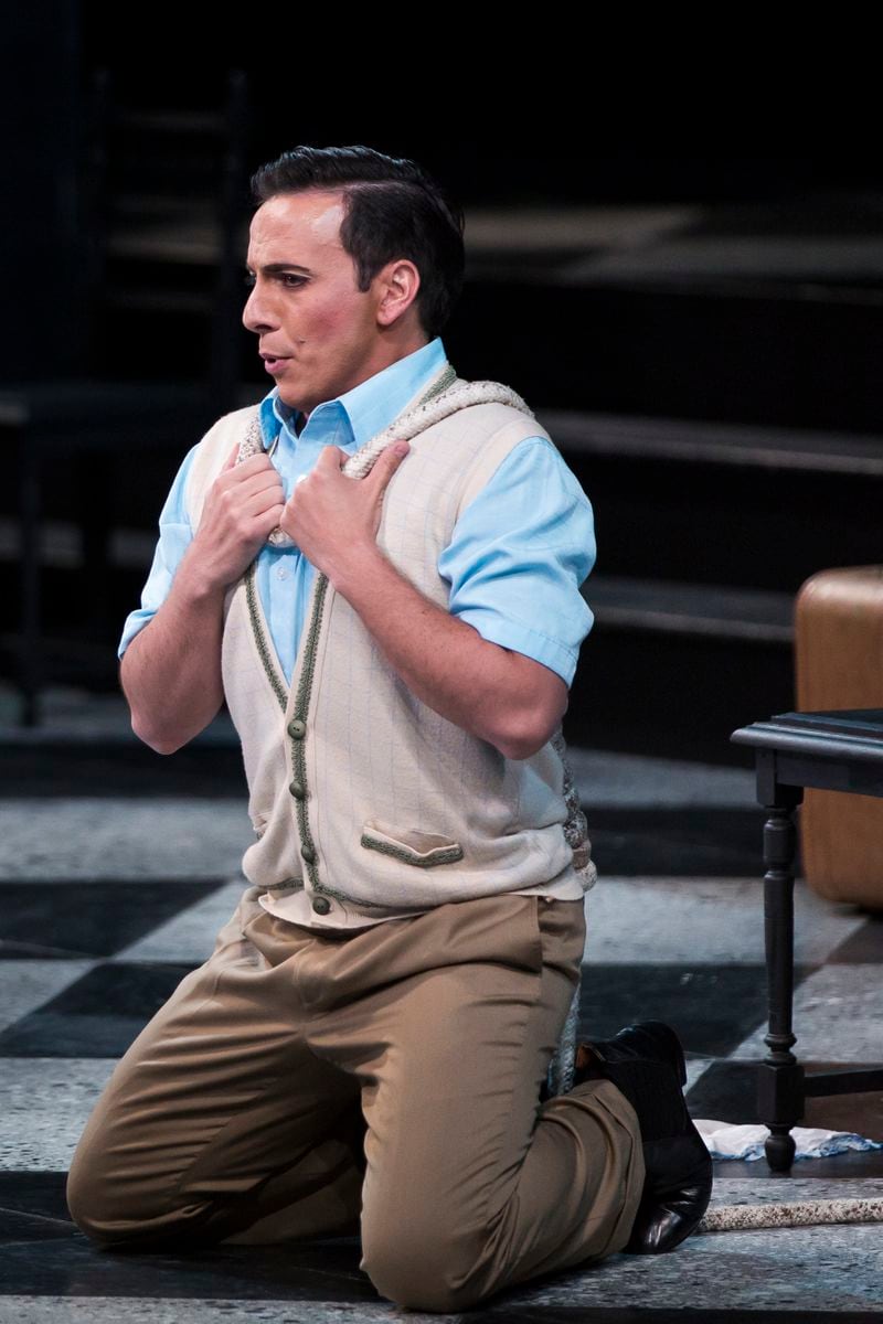 Santiago Ballerini as Ernesto in "Don Pasquale."  This image was from a dress rehearsal staged for school children at CEPAC, though Ballerini sang the role on opening night as well when the planned singer fell ill.