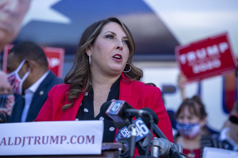 The committee played video from Ronna Romney McDaniel, who chairs the Republican National Committee, said in taped testimony to the U.S. House committee investigating the Jan. 6, 2021, riot at the Capitol that then-President Donald Trump personally called her to get the RNC involved in a scheme to put forward phony GOP electors in Georgia and other states. (Alyssa Pointer / Alyssa.Pointer@ajc.com)