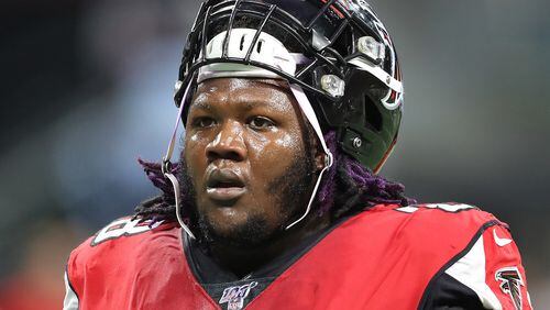 Falcons guard Jamon Brown has missed the past three practices.