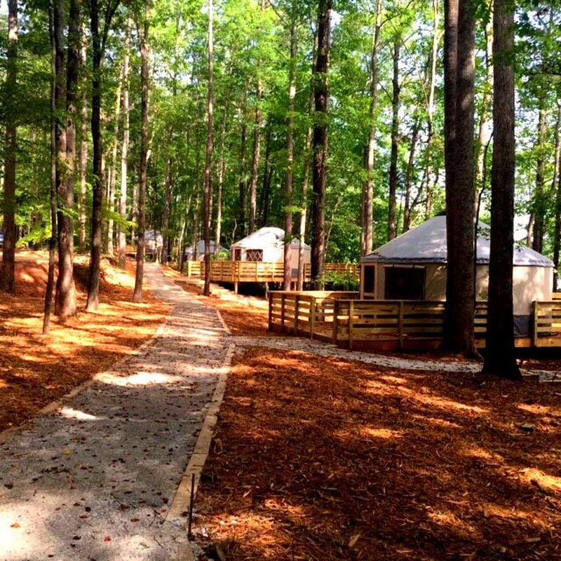 Photo of the new yurts at Sweetwater State Park. Provided by Georgia state parks.