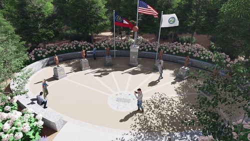 A ceremonial groundbreaking for the Peachtree Corners Veterans Monument, previously scheduled for 10:30 a.m. Nov. 15, has been postponed. Courtesy Peachtree Corners Veterans Monument Association