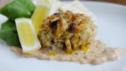 There’s no filler in Noble Fin’s crab cakes. (CONTRIBUTED BY BECKY STEIN PHOTOGRAPHY)