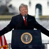 Then-President Donald Trump speaks to his supporters Jan. 6, 2021, on the Ellipse near the White House in Washington. (Yuri Gripas/Abaca Press/TNS)