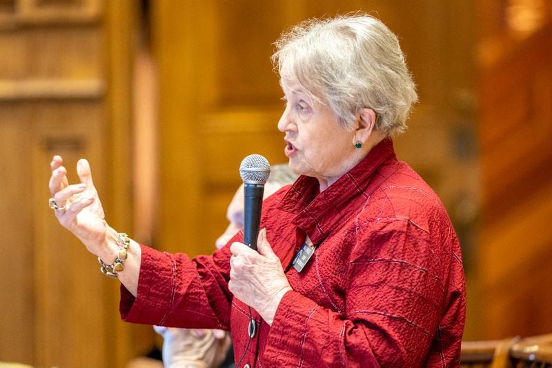 State Sen. Nan Orrock, D-Atlanta, said the fast pace on the final day of the legislative session is by design. "The strategy is calculated to have the process controlled by a very small group of leadership,” she said. (Arvin Temkar / arvin.temkar@ajc.com)
