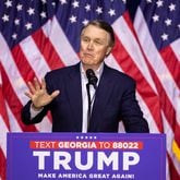 Former U.S. Sen. David Perdue retreated from the spotlight following a huge loss in the GOP's 2022 gubernatorial primary. But now he's returning to Georgia's political scene, campaigning to put Donald Trump back in the White House. (Arvin Temkar / arvin.temkar@ajc.com)